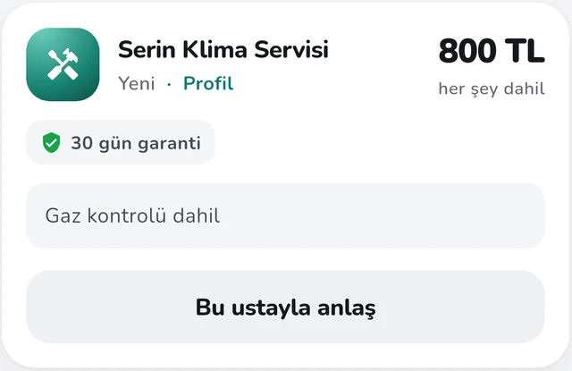 Sample quote in the Senin Ekip app